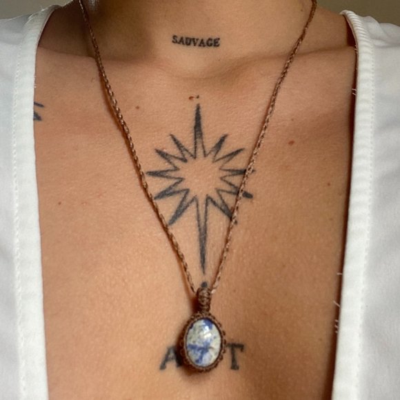 Collier artisanal - Kétonite azulite - Picture 1 of 4